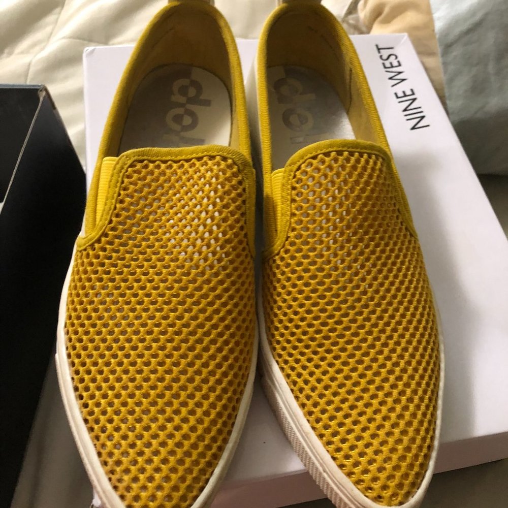 Dolce Vita Yellow mesh slip on sneaker
